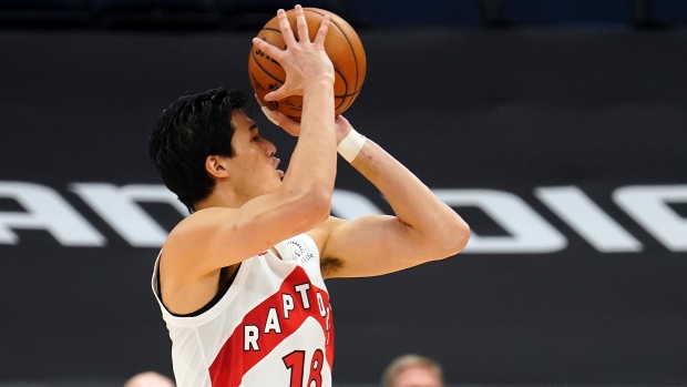 Yuta Watanabe Yuta isn't really known to everyone but he's a great player. He doesn't play a lot of minutes for the Raptors but has been a real positive when he's played. He shoots 37.5% from 3 and is a very good offensive rebounder.