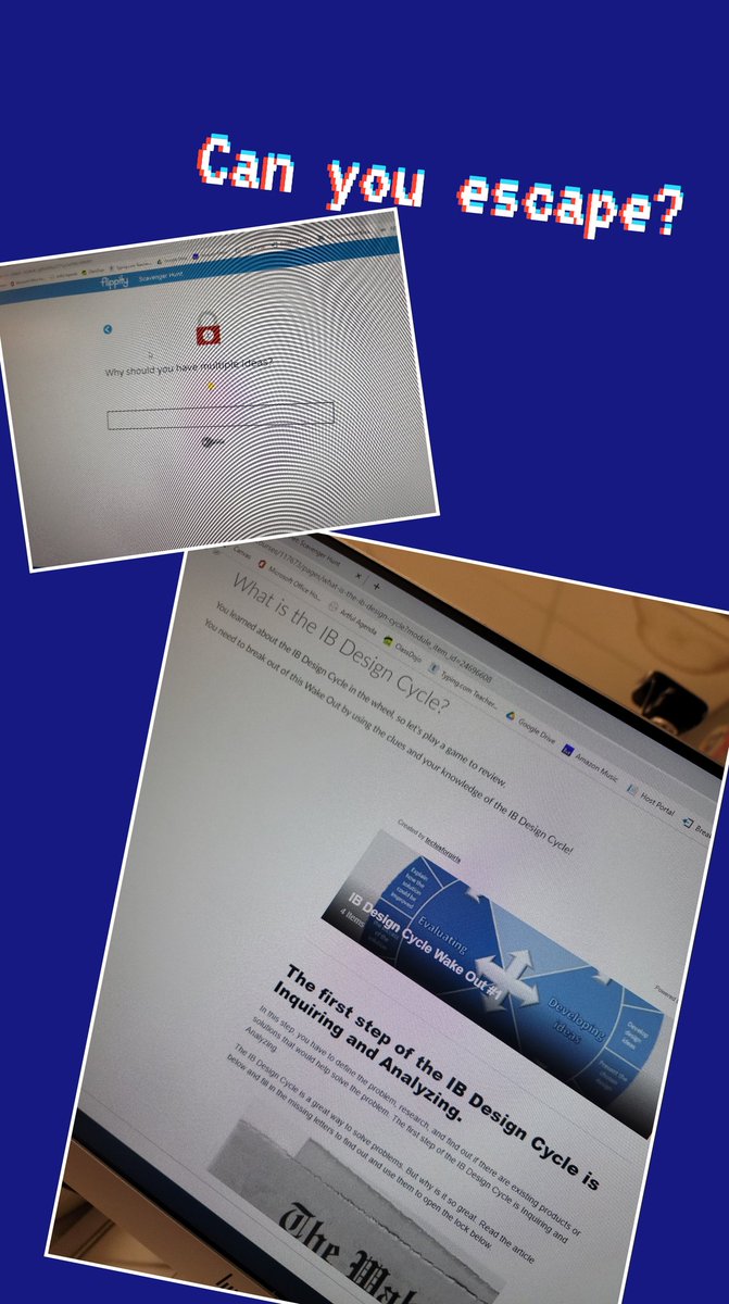 TechisforGirls's tweet image. My students are working on an escape room inside @wakelet with @flippitynet digital locks reviewing the #IBDesignCycle! Who can escape first?? @WalkerMiddleIB @iborganization