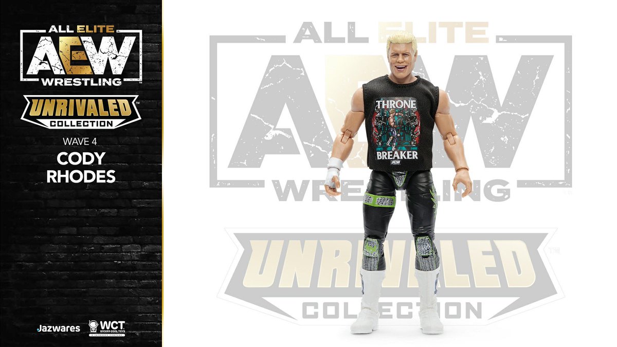 Series 4 Unrivaled <a href="/AEW/">All Elite Wrestling</a> <a href="/CodyRhodes/">Cody Rhodes</a> - <a href="/RealBrittBaker/">Dr. Britt Baker, D.M.D.</a> coming soon.
<a href="/Jazwares/">Jazwares</a> <a href="/GM_Toy_Dork/">Gregory Mitchell</a>