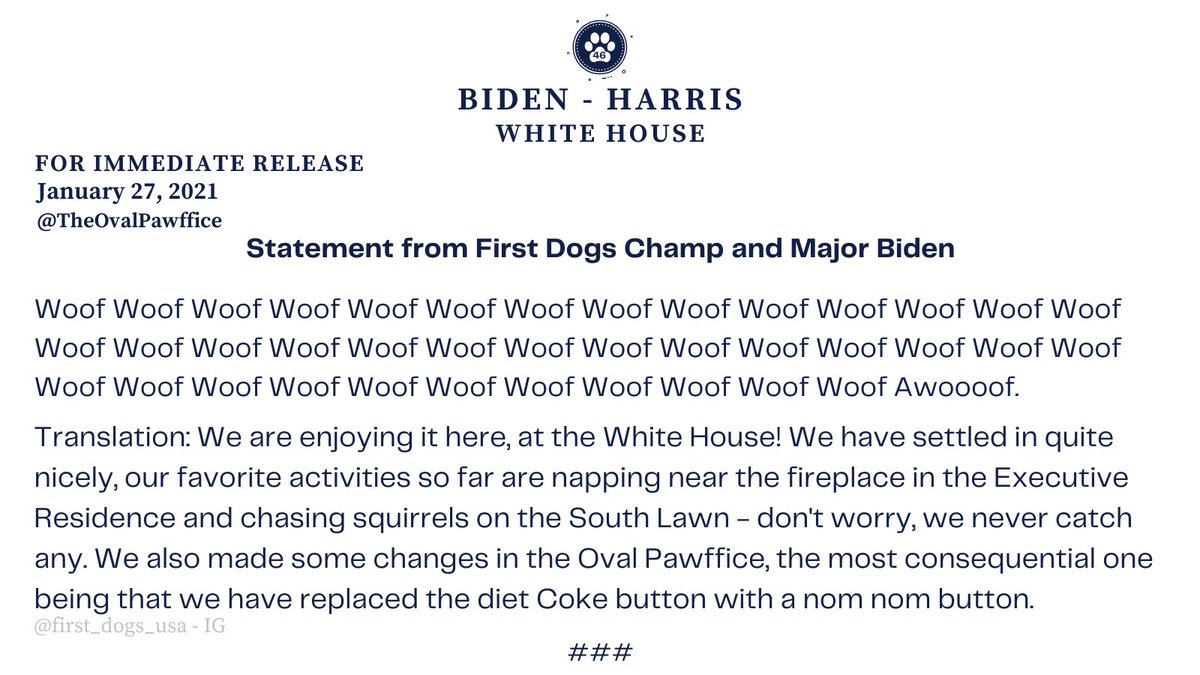 The Oval Pawffice® 🇺🇸 DOTUS Fans tweet media
