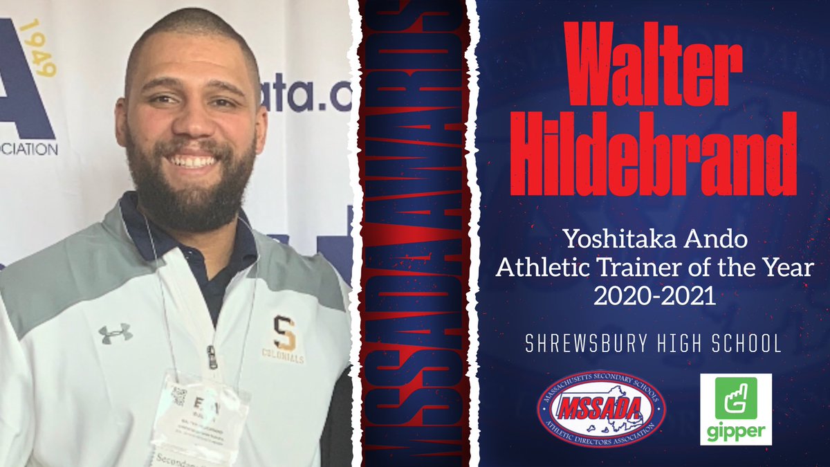 MSSADA (@mssada9) on Twitter photo ‼️FOR RELEASE‼️
Congrats to <a href="/ColonialsAD/">Shrewsbury Athletics</a> Athletic Trainer Walter Hillebrandt
The 2020-21 “Yoshitaka Ando Athletic Trainer of the Year” Recipient
<a href="/ColonialsATC/">Shrewsbury High School Athletic Training</a>
<a href="/BostonHeraldHS/">Danny Ventura</a>
<a href="/BGlobeSports/">Boston Globe Sports</a>
<a href="/MIAA033/">MIAA</a>
<a href="/tgsports/">Worcester T&G Sports</a>
<a href="/MassLiveHS/">MassLive HS Sports</a>
<a href="/gogipper/">Gipper</a> ‼️FOR RELEASE‼️
Congrats to <a href="/ColonialsAD/">Shrewsbury Athletics</a> Athletic Trainer Walter Hillebrandt
The 2020-21 “Yoshitaka Ando Athletic Trainer of the Year” Recipient
<a href="/ColonialsATC/">Shrewsbury High School Athletic Training</a>
<a href="/BostonHeraldHS/">Danny Ventura</a>
<a href="/BGlobeSports/">Boston Globe Sports</a>
<a href="/MIAA033/">MIAA</a>
<a href="/tgsports/">Worcester T&G Sports</a>
<a href="/MassLiveHS/">MassLive HS Sports</a>
<a href="/gogipper/">Gipper</a>