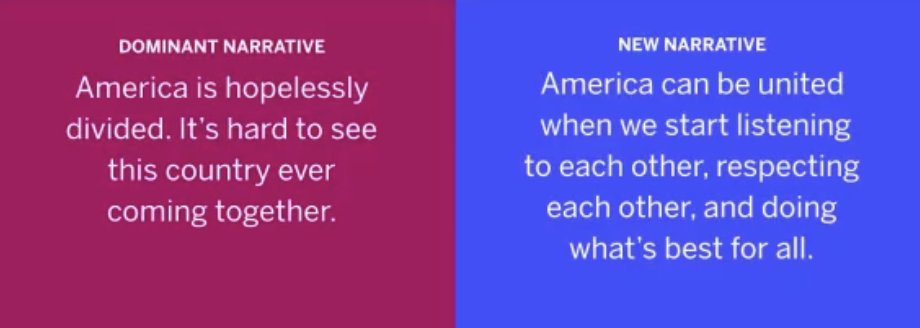 CauseComm's tweet photo. New narratives are most effective when you connect your cause to the values and aspirations of your audience. Help people see themselves in the "big ideas." #comms4good #comnetlive https://t.co/HLxvHsHkDY