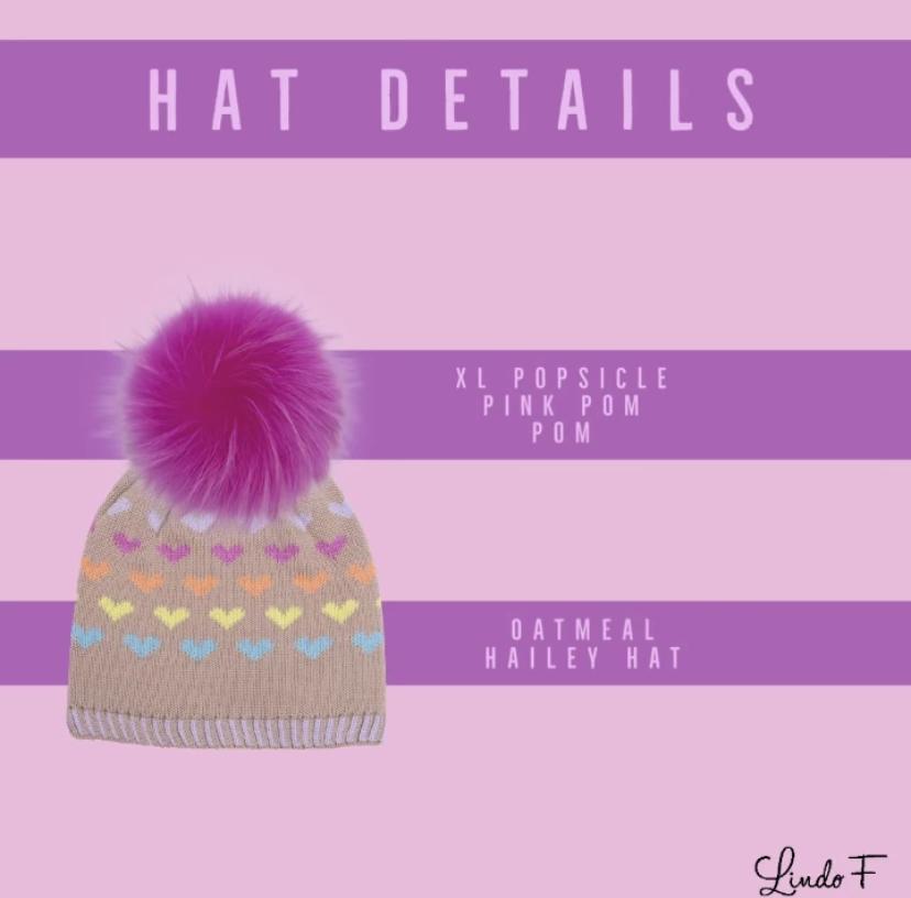 LindoFfur's tweet photo. Oatmeal Hailey &amp; Popsicle Pink Pombo! What Pom would you wear with this hat?💕💕 #lindof #pombo https://t.co/HF96gZxRlv