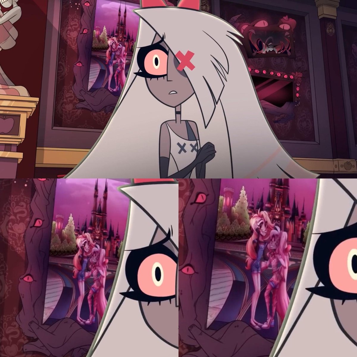 cherriimiu's tweet photo. I like to think that Lilith and Lucifer like Vaggie and support Charlie's relationship with her💞😔
#Chaggie #HazbinHotel https://t.co/c5s1cTNZ4n