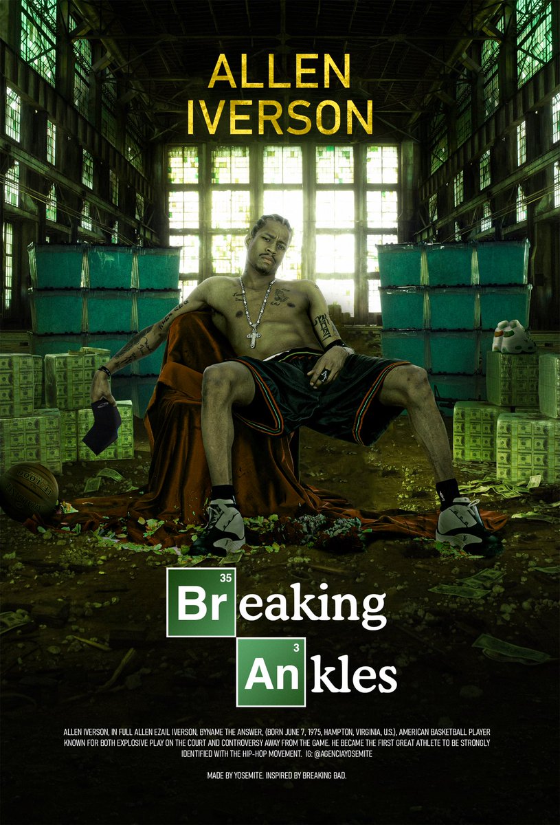 marcvsokl's tweet photo. olá. arte do allen iverson.
Desde que criei este perfil estou devendo uma arte do AI, sou muito fã e não queria fazer qualquer arte. Breaking Bad é a série da minha vida então juntei ambos, deu nisso aí
#tapago
#HereTheyCome #BreakigBad @sixers @alleniverson @BreakingBad https://t.co/bqAj1MHAL7