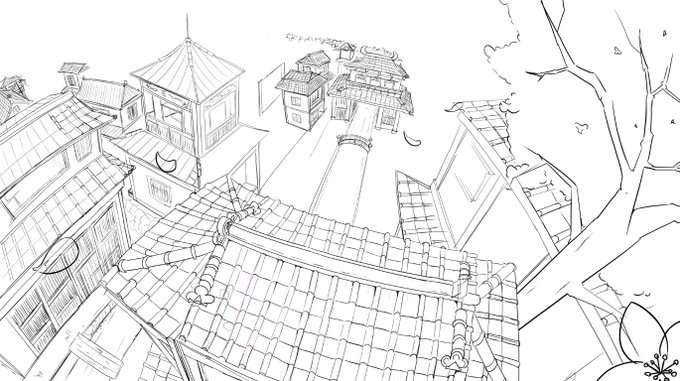 明日か明後日に上げる動画の絵wip……終わらない……… 