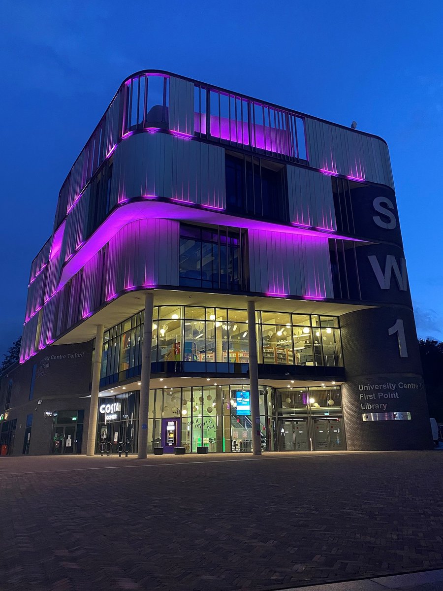 TelfordWrekin's tweet photo. 💜 Being the Light 💜

This evening we have lit Southwater One and the Silver Swallow Bridge purple to mark Holocaust Memorial Day 2021. 

🕯️ Remember to light your candle at 8pm this evening and take a minute silence to remember. https://t.co/eY1GsSnJOW