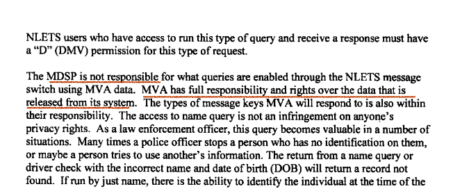 6/ OK, so who controls what can be searched in these systems? MDOT/MVA says that it is the Department of Public Safety, with the Maryland State Police being key.So  @DavidMoon2014 asked the Maryland State Police. Who did *they* say controls the searches? You guessed it: