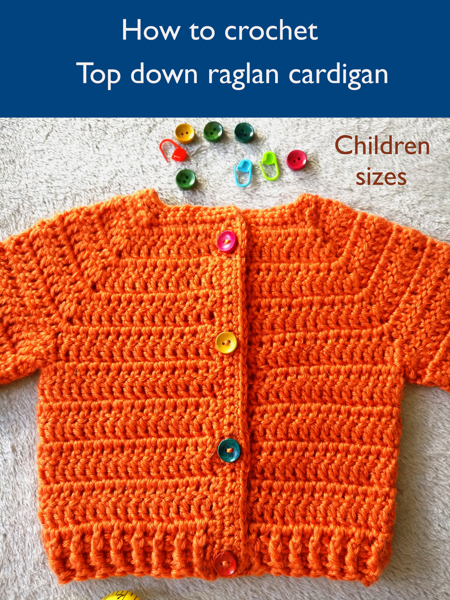 How to crochet a top down raglan cardigan - All children sizes etsy.me/36enPNl via <a href="/Etsy/">Etsy</a> #crochet