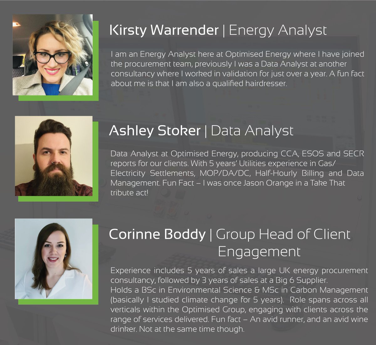 Let's welcome onboard to the Optimised team the #newstarters of January 2021!

Say hello to Kirsty, Ashley and Corinne!

#newstarters | #optimisedcareers | #energyjobs