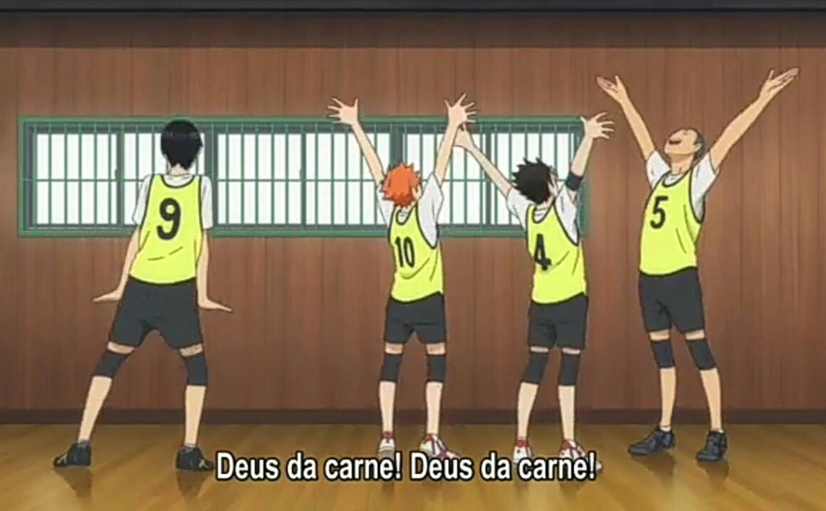 gabriela. ceo of tobio on X: vem aí hinata no primeiro episódio falando  pro kageyama tu é grande mas não é dois. eu sou pequeno mas não sou  metade / X