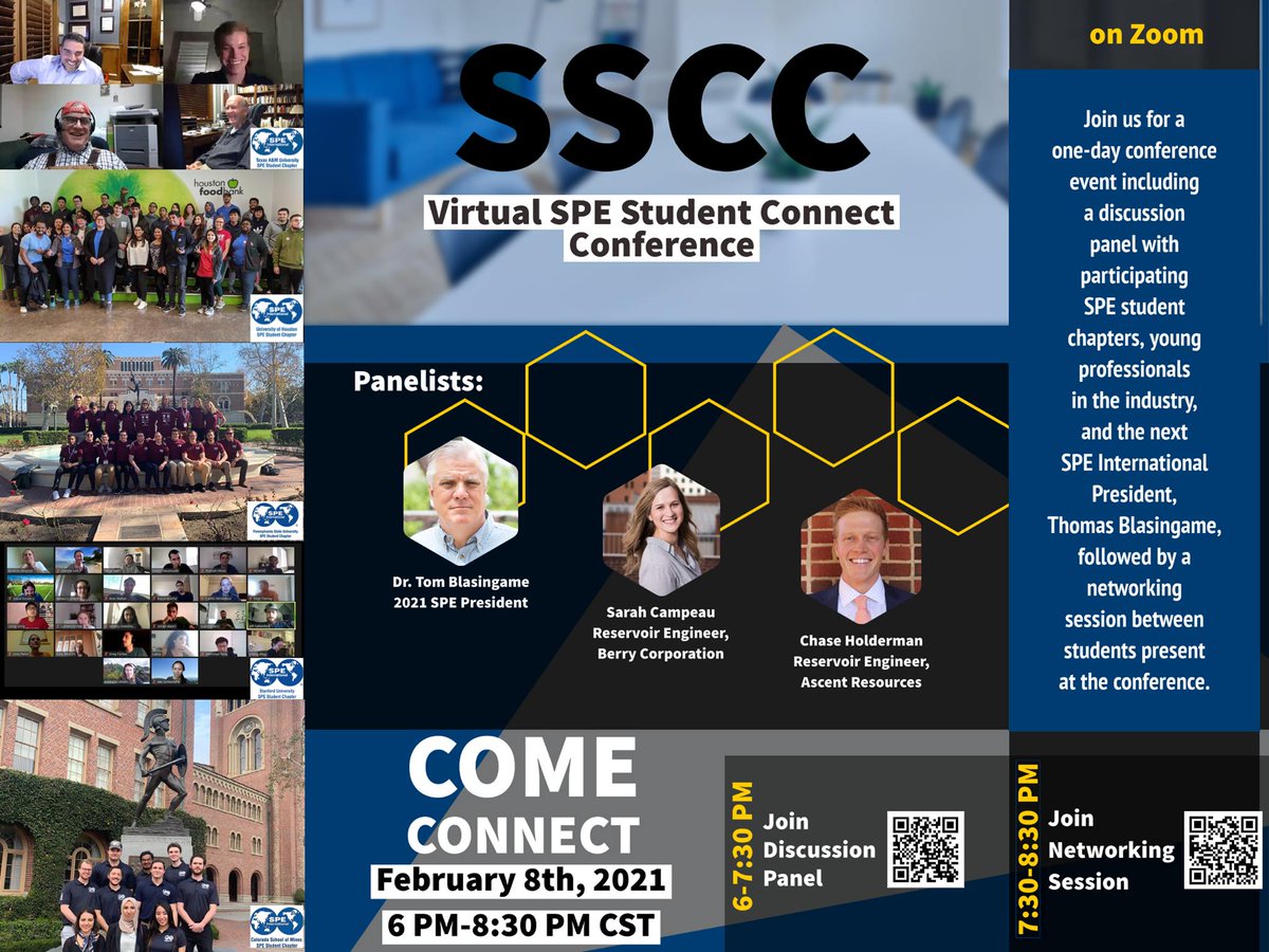TAMU-SPE is excited to announce the SPE Student Connect Conference being held on Monday, February 8th

Please register here: docs.google.com/.../1FAIpQLSej…