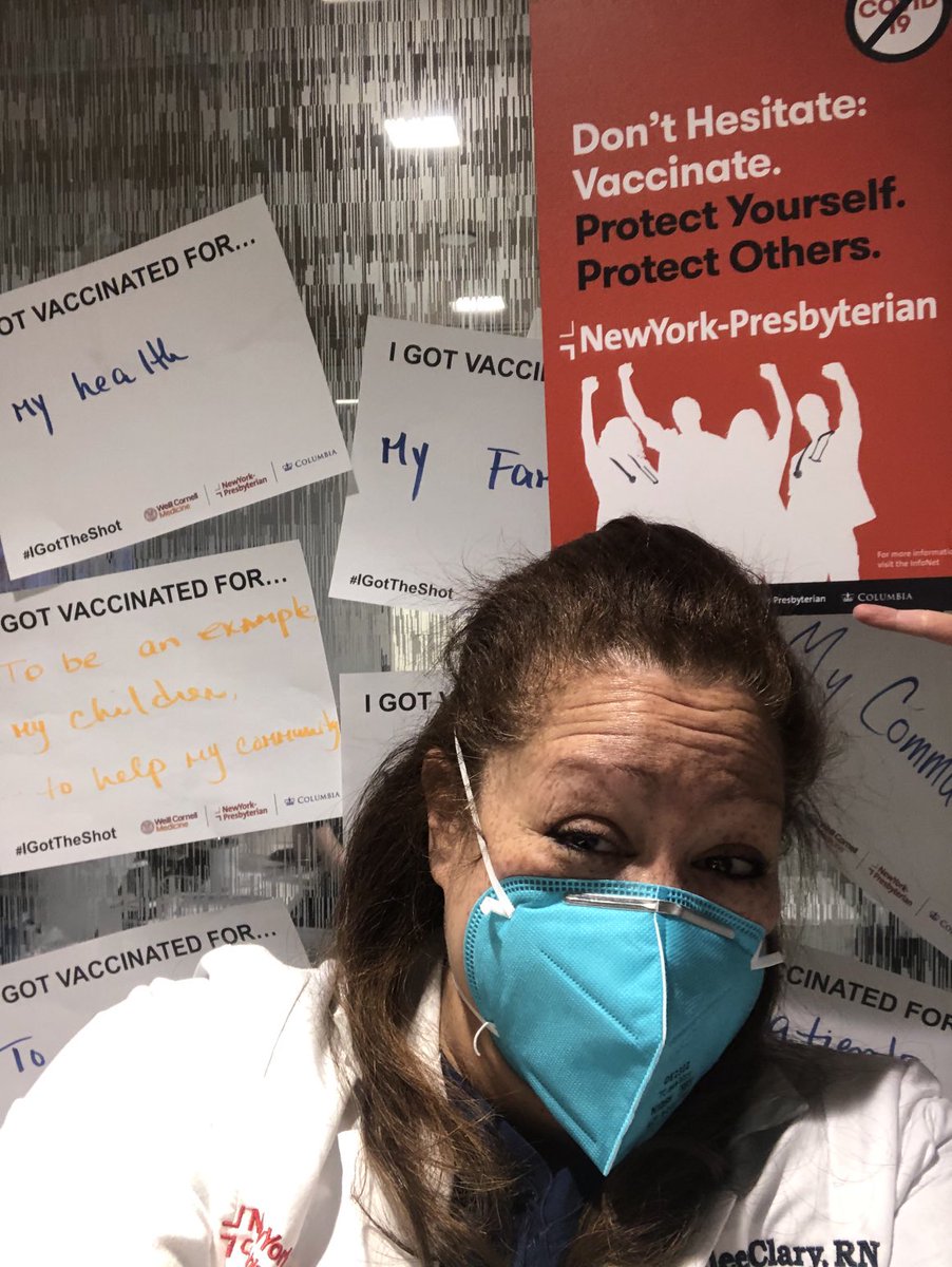 eileen_eih9007's tweet photo. We got vaccinated now is your turn  #IGotTheShot ⁦@nyphospital⁩ ⁦@QualityRN_NYP⁩ https://t.co/JbSotr8s4l