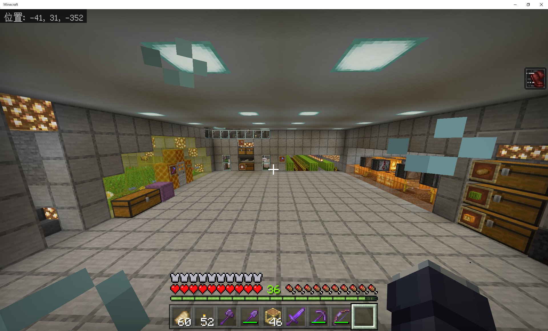 Matsu Minecraft 地下拠点農場もだいぶ充実してきた 左からハチさんの花粉成長式ビニールハウス 自動羊毛収穫2基 スイカ シルクタッチ必須なので手動 観察者式かぼちゃ 特にハチさん式は1年前にも作ったお気に入り施設 癒やしの場になってます W