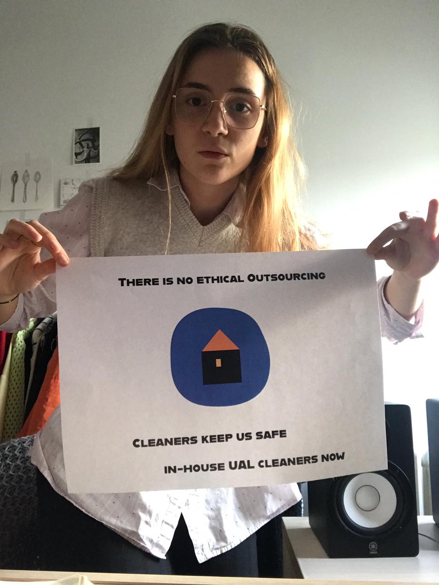 ual_j4w's tweet image. A @csm_news @UAL student says: &quot;There is no ethical outsourcing. Cleaners Keep us Safe. In-house UAL Cleaners Now&quot; 

💕💕💕
