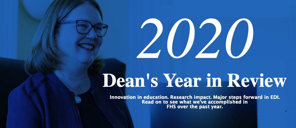 QueensUHealth's tweet photo. In 2020, FHS accomplished 
Many great things; 
We are in our prime! 
To celebrate, let our 
Dean @janephilpott 
Treat you to a rhyme!  

➡️Rhyme in Review: https://t.co/LlRCIILokc
➡️Dean's Year in Review: https://t.co/Pcf7dK4YV2
#FHS2020 #FHSYearInReview https://t.co/cg4Yz6oQLr