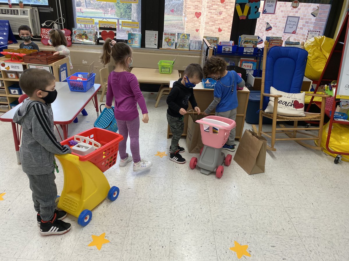 JessicaMonacoNB's tweet photo. Pre-K is having so much fun in our new Grocery Theme! We are making grocery lists, sorting produce and waiting in line to check out! @Tools_PreKTeach @Tools_Mind https://t.co/0eOzhbyrFi