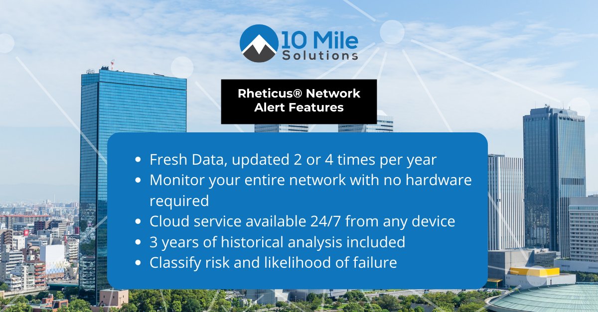 10milesolutions's tweet photo. Rheticus® Network Alert is a reporting service that provides multi-utility companies with information for monitoring the health of water and sewer networks.

Interested in a demo?  Call us: (844) 510-6453 #technology #OperationalIntelligence #OperationalIntelligenceSolutions https://t.co/zMlOvtSThF