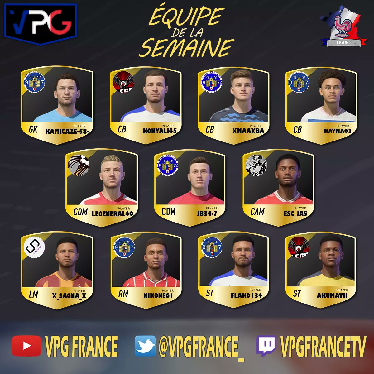 VPGFrance_'s tweet photo. ⌚18h00

Vous connaissez la chanson ? 🎶

Comme chaque mercredi, voici la 2ème TOTW de cette saison 8 💪🥰 https://t.co/7wDHyVCBul