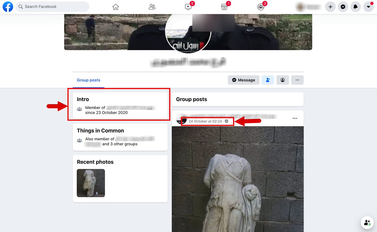 More valuable finds may be posted by the same user across multiple Facebook Groups.We've previously highlighted this user listed as located in Derna, Libya, posted a Roman marble statue for sale across three Facebook trafficking groups over the course of two weeks.