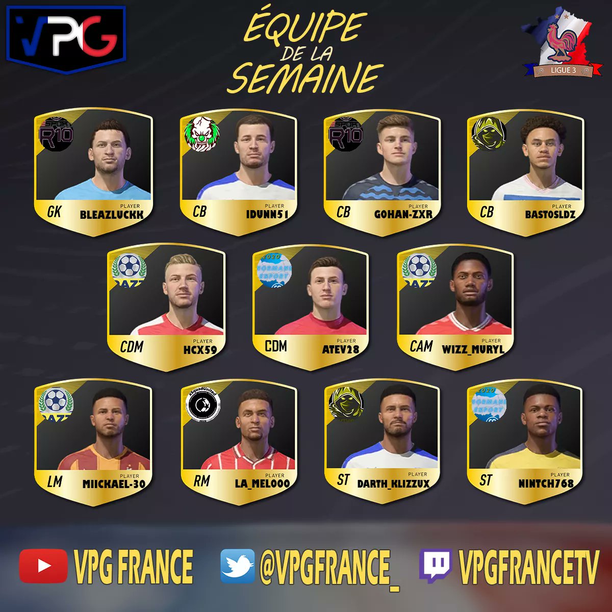 VPGFrance_'s tweet photo. ⌚18h00

Vous connaissez la chanson ? 🎶

Comme chaque mercredi, voici la 2ème TOTW de cette saison 8 💪🥰 https://t.co/7wDHyVCBul