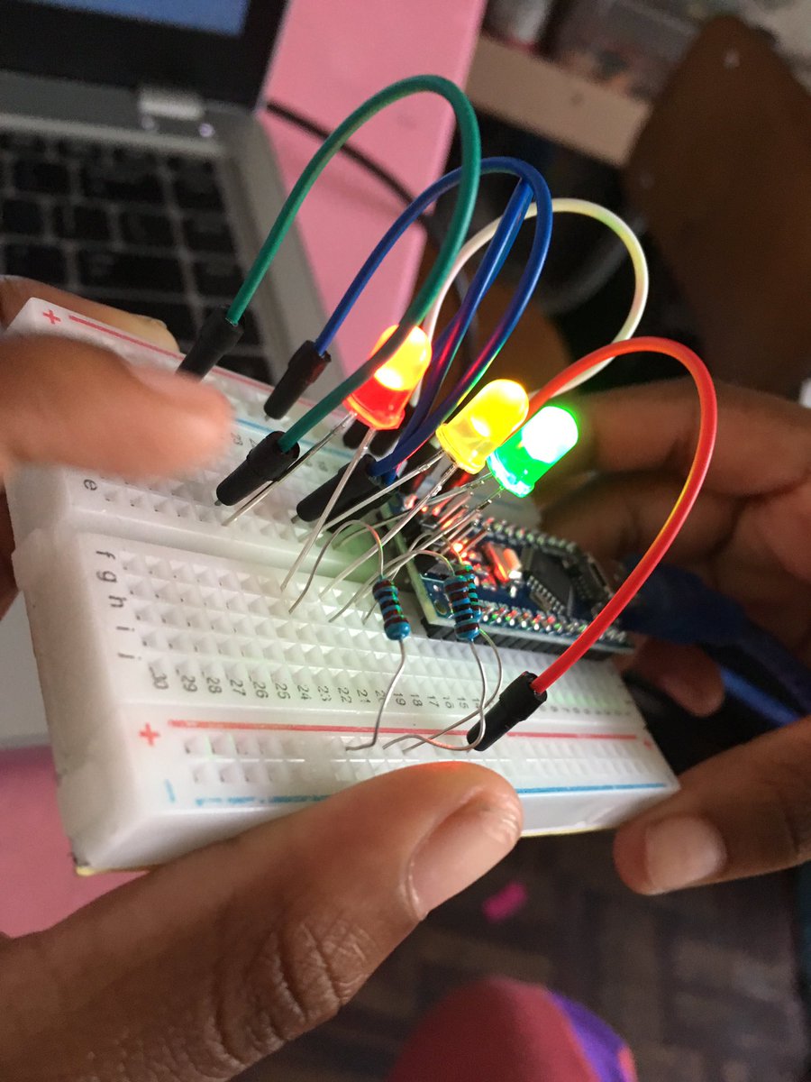 Ms_Aurra's tweet photo. Actual glee guys 😁 I’m so proud 😭👏🏾 look @embarrassedOK! So we switched our battery holder for an @arduino nano. She did the last 3 diode lights with very little assistance👌🏾 shout out to her Tutor, Beauty @KidzinTech. You are a legend!! #lifeskills #electronics101 https://t.co/WmaA0ILPPv