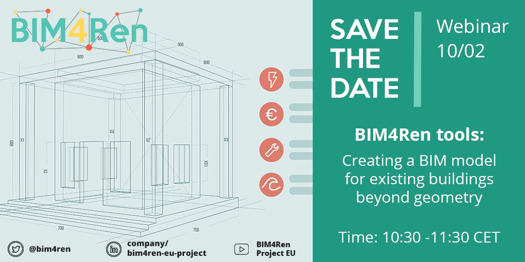 📅 Mark your calendar! Feb. 10th we will host our next #webinar where we will present a set of tools used to collect on-site and off-site information, to facilitate the use of a #BIM model in a thermal renovation. 🛠️🏘️

More info + register here ⬇️ attendee.gotowebinar.com/register/28053…