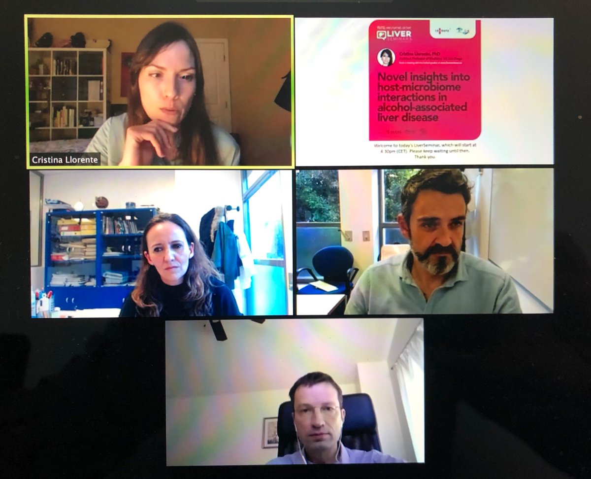 Liver Seminars (@liverseminars) on Twitter photo What a YI <a href="/LiverSeminars/">Liver Seminars</a>!
Cristina Llorente gave a superb seminar, highly interesting with 🔝 unpubl data! 🤩
Q&A time very participative🙋🏻♂️, with extra insights from Bernd Schnabl and Ruben Frances 👨🏻🏫👨🏫
Esther Caparros perfectly chaired it!
Now it’s time for private meetings What a YI <a href="/LiverSeminars/">Liver Seminars</a>!
Cristina Llorente gave a superb seminar, highly interesting with 🔝 unpubl data! 🤩
Q&A time very participative🙋🏻♂️, with extra insights from Bernd Schnabl and Ruben Frances 👨🏻🏫👨🏫
Esther Caparros perfectly chaired it!
Now it’s time for private meetings