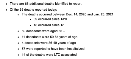Details on the 65 newly reported  #COVID19 deaths, via  @HealthyOklahoma. This is the largest one-day death report so far. OSDH said the deaths happened between 12/14/20 and Monday. Remember, there’s a lag in death reporting as OSDH does case investigations.
