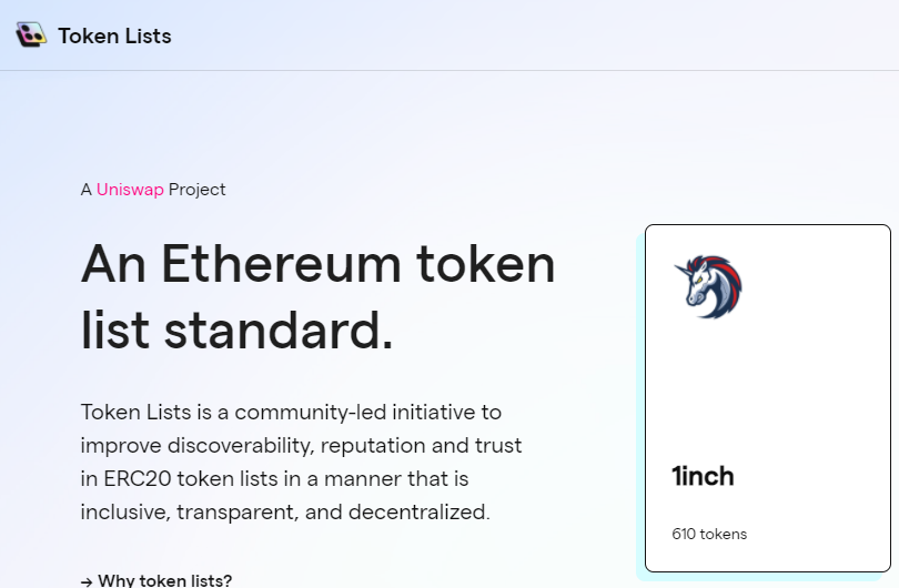 1/10 **THREAD ALERT** A thread about "Token Lists"  https://tokenlists.org/&nbsp; and why we don't fully harness the potential of this amazing initiative launched by  @UniswapProtocol and the fellows cited below. https://twitter.com/haydenzadams/status/1354176445971648523