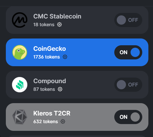 3/10 Currently, it is almost only used by  @UniswapProtocol to allow users to freely select lists of tokens they want to be able to be displayed in the UI for trading purposes while being sure that the token contract addresses used are the right ones.