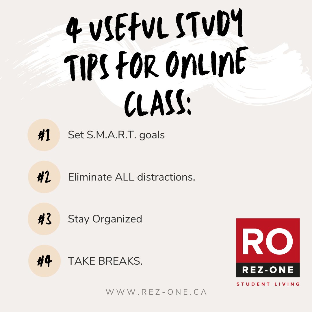 RezOneWaterloo's tweet image. Now that we are now 1 month into winter semester, here are some useful study tips to help you get through the last 3 months! 

#uwaterloo #wlu #study #onlinelearning #studentliving
