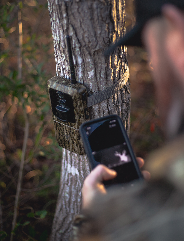 The Insite Air uses Bluetooth to connect to the HuntSmart app, sending all photos and videos to your device with the simple press of a button. Just get within 150 yards of your camera, and you'll receive a notification to download. wildgameinnovations.com/insite-air