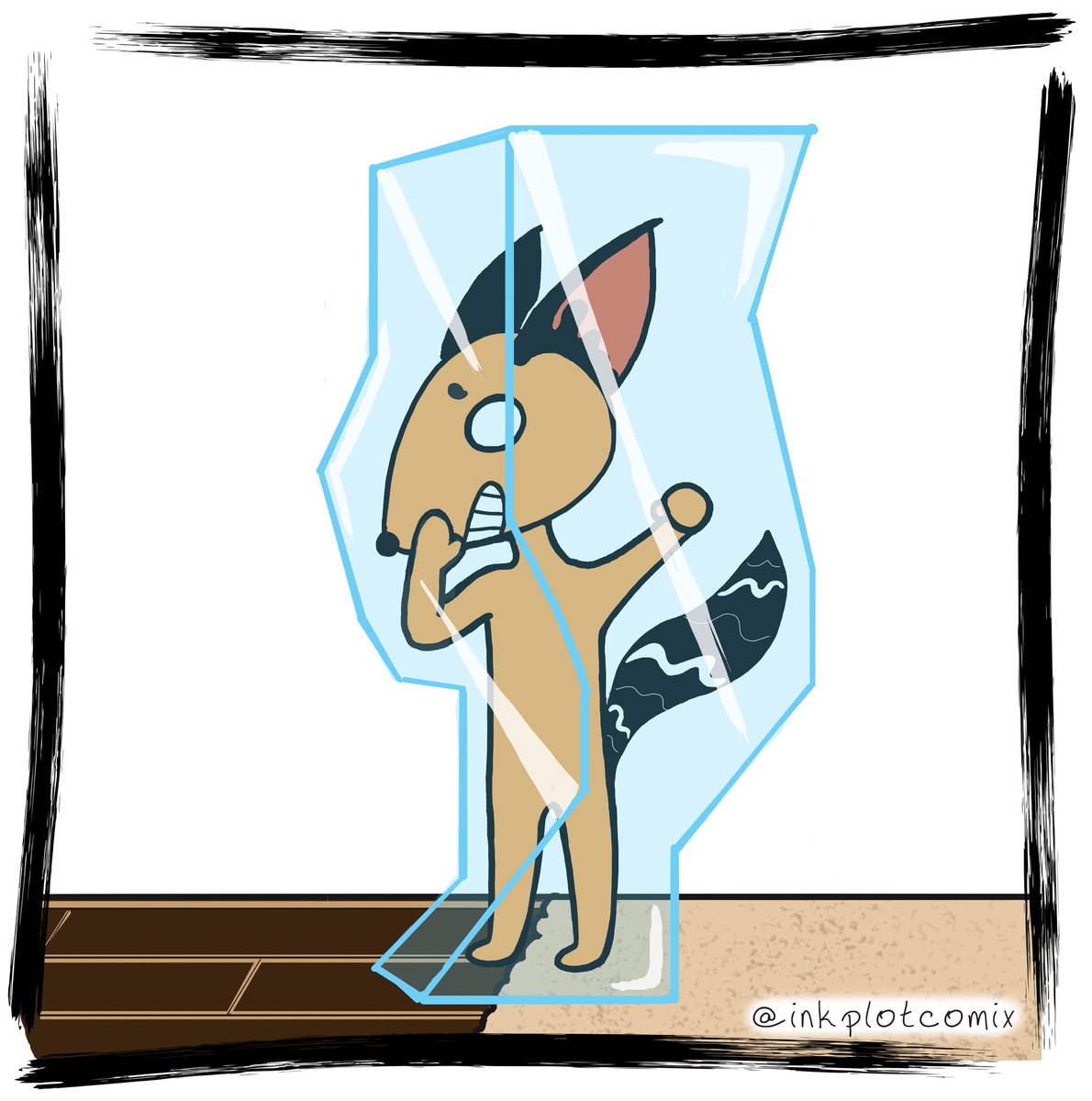 inkplotcomix's tweet photo. In my early morning haze, I always forget that wooden floors are 10000% colder than the Arctic. But socks are too much work to remember...and so I suffer. Do you brave walking around your house barefoot? #coldfloor #freeze #funnycomic #relatable #relatablepost #webcomic https://t.co/6NlUll7Htz