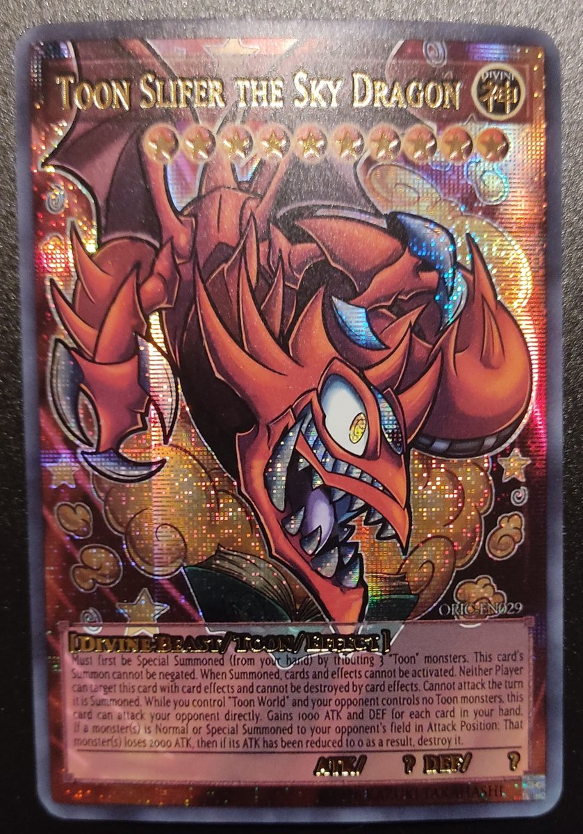 Yugioh Custom Toon Slifer The Sky Dragon https://t.co/T1YPNSvlMq #yugioh # card #custom #yugiohcard #toon #syncro #effect #dragon #foil#etsy #etsyshop  #handmade #etsyseller