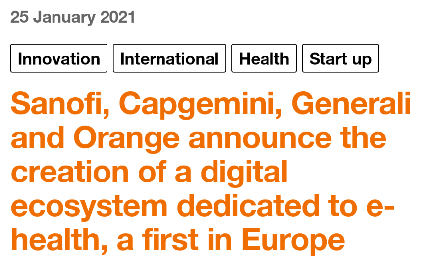 Interesting to see complementary corporates (including an insurer) teaming up together around innovation in the healthcare space (including #data). #DigitalHealth #InsurTech #FinTech

👉 buff.ly/3ccByYS