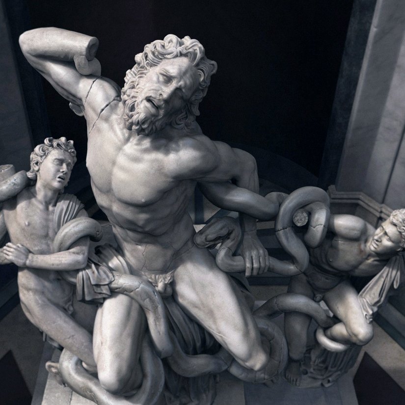 (3/8) Undeniably, it is a masterpiece of Hellenic art. Indeed, Pliny describes it as:'...a work to be preferred to all that the arts of painting and sculpture have produced.'