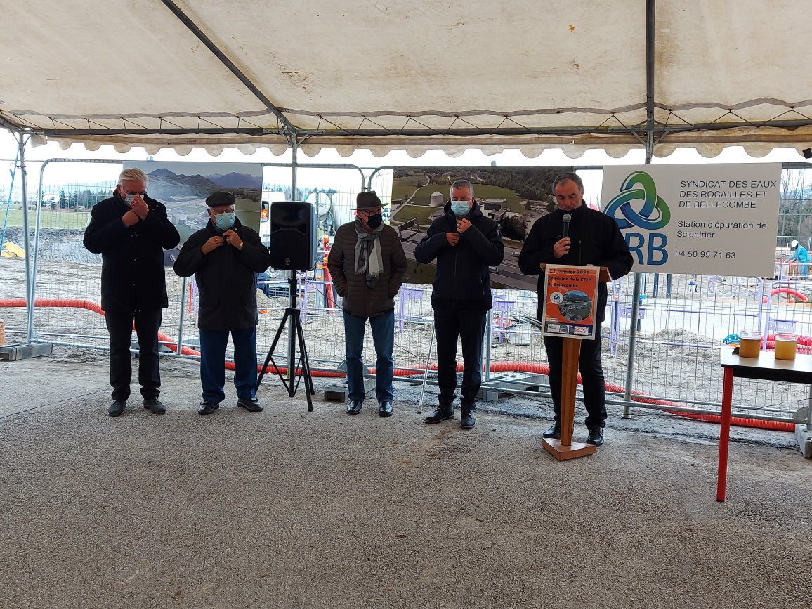 MartialSaddier's tweet photo. Première pierre de la réhabilitation et de la méthanisation de la station d’épuration de #Scientrier par le Syndicat des Rocailles et de Bellecombe avec le soutien de l’Agence de l’eau @SauvonsLeau et du Département @Dep_74 https://t.co/5ntu7ewCMP