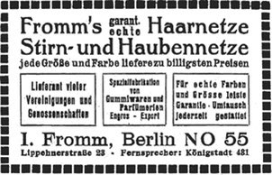 Germany in the Weimar Republic was quite sexually liberated & condoms (or Fromms as they were known) were sold openly - though sold as aids to “hygiene”, rather than as a contraceptive.
