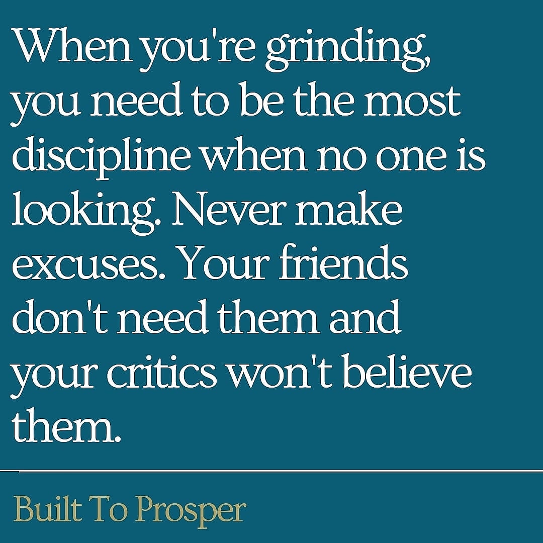 BuiltToProsper's tweet photo. Keep building...No excuses! - #BuiltToProsper https://t.co/NYbb9hPCuo