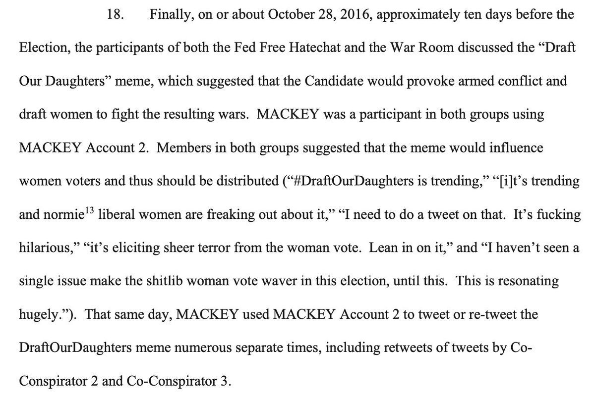 Incidentally, were you a woman who felt emotional damage from the 2016 election? Consider a civil lawsuit seeking damages against this crew *and their financial backers.* They were engaged in a self-described conspiracy to *terrorize* you.