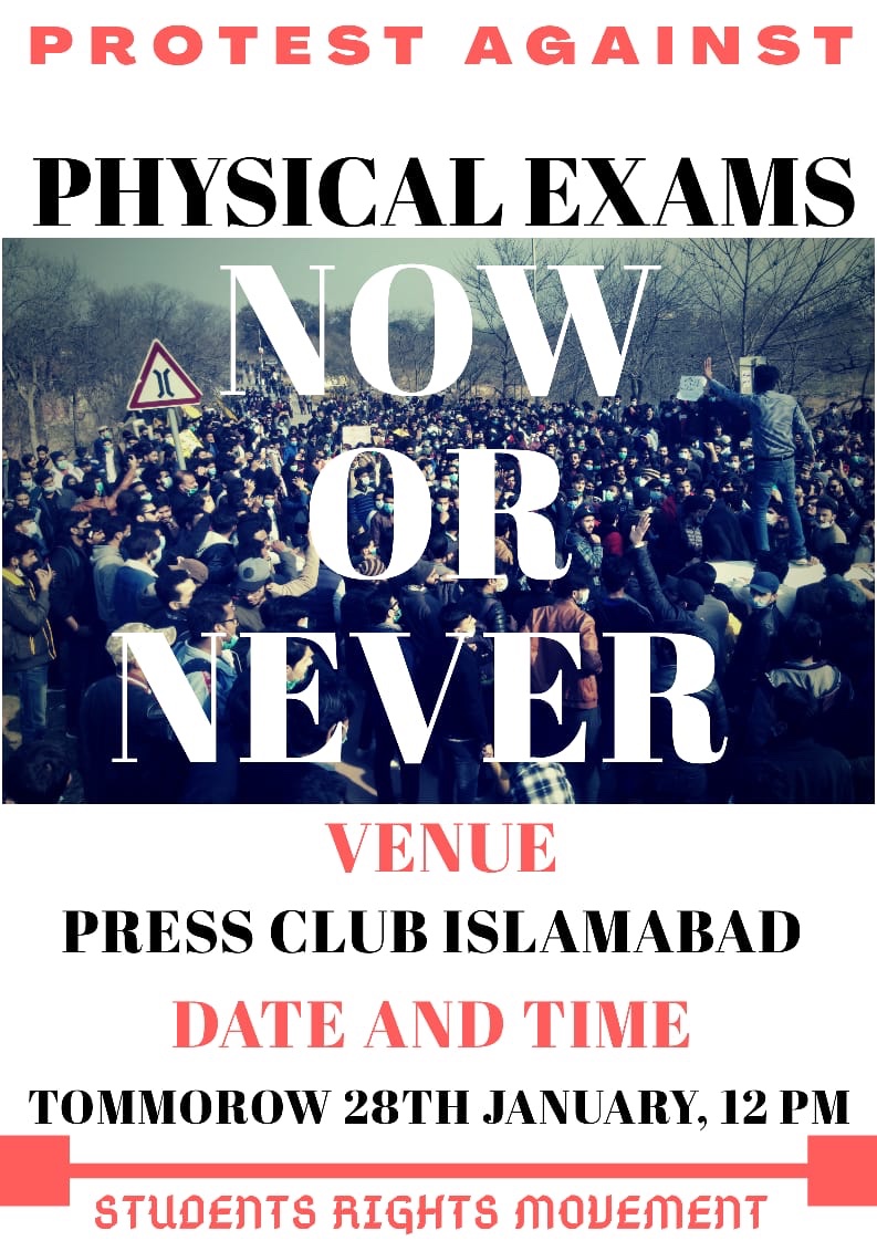 NOW OR NEVER
#StudentsRejectPhysicalExams 
#JusticeForStudents 
#HEC 
#StudentsWantOnlineExams 
 #Shafqatmehmood