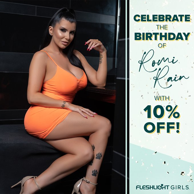 Celebrate Fleshlight Girl @Romi_Rain's birthday ALL MONTH with 10% off her Fleshlight by using coupon