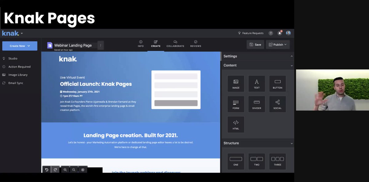 And we're LIVE for the official launch of #KnakPages!

Here's a sneak peek at our most requested feature and the world's first enterprise landing page &amp; email creation platform. ⬇️