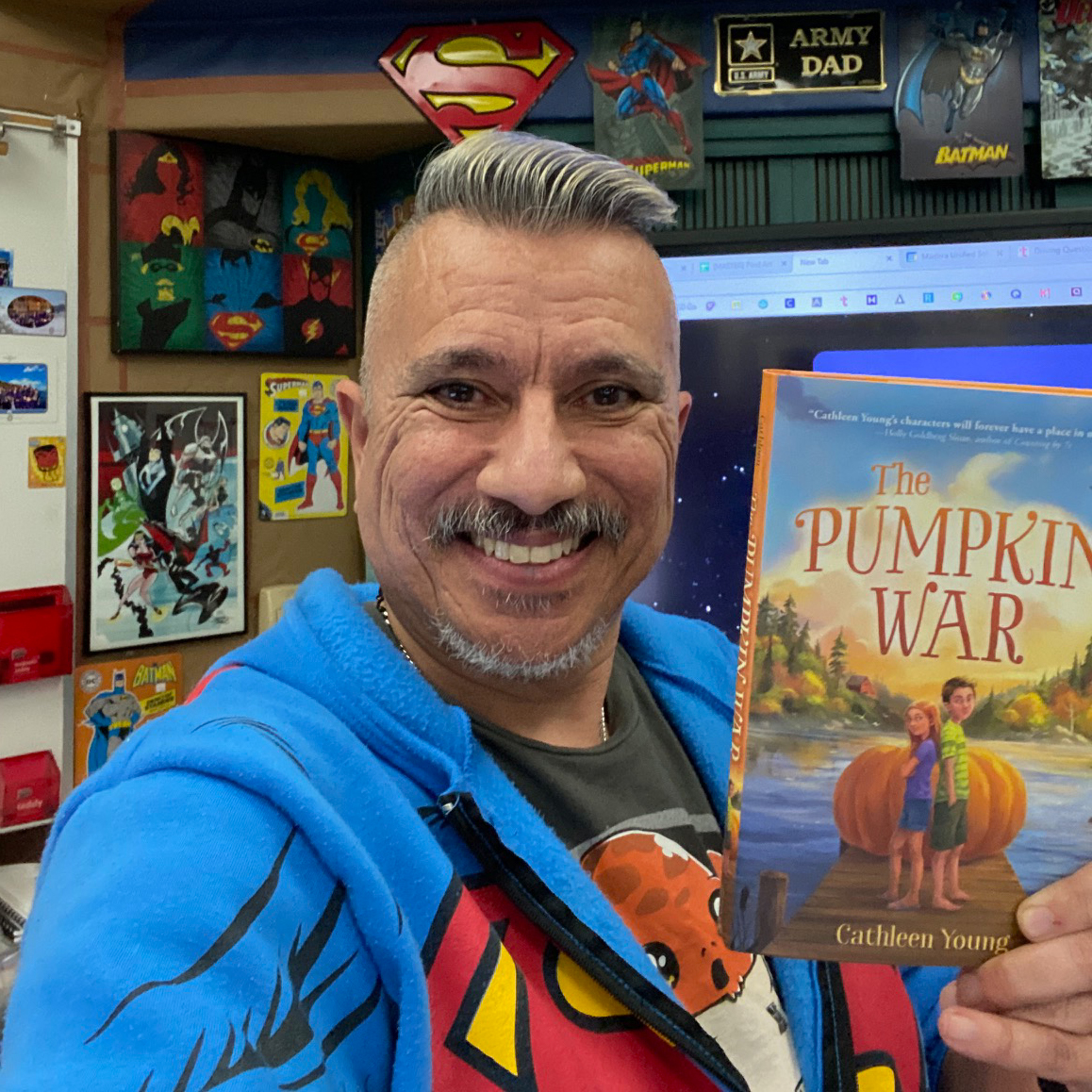 CathleenWrites's tweet photo. Meet superhero teacher, Felipe Magos, from Lincoln ES @MUnified. Just did a virtual author visit w/ his 6th grade class and got to enjoy his brave, authentic, fun, smart, honest students! More than ever, teachers inspire me! And Felipe inspires me—thank you for the super selfie! https://t.co/gsOAxdhWGM