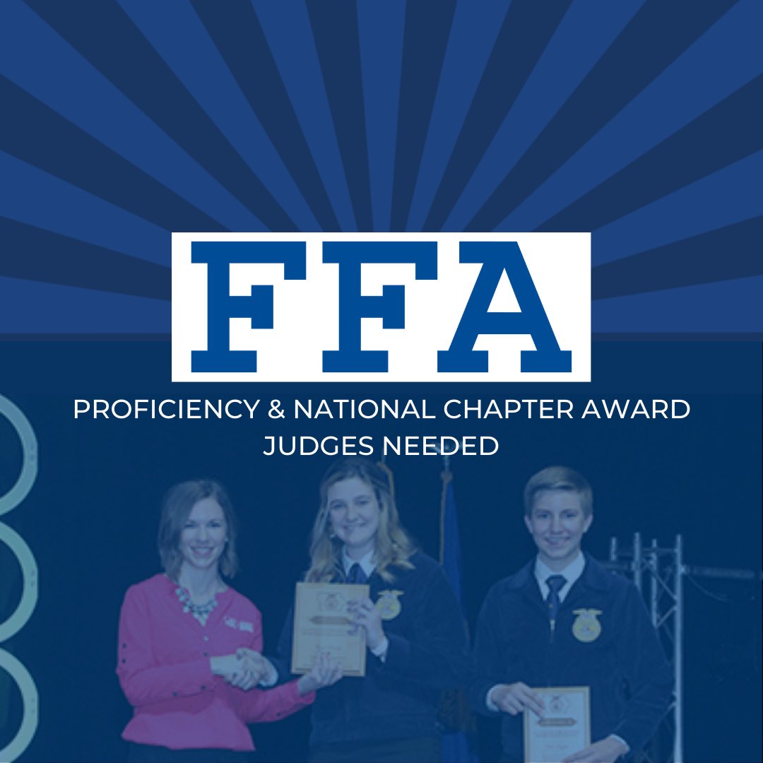 Sign-Up as a Proficiency Award or National Chapter Award Judge for the Iowa FFA Association to have the chance to read about empowered youth members and their agriculture projects. 

For more information, visit iowaffa.com/judges!

#proficiencyawards #iaffa21