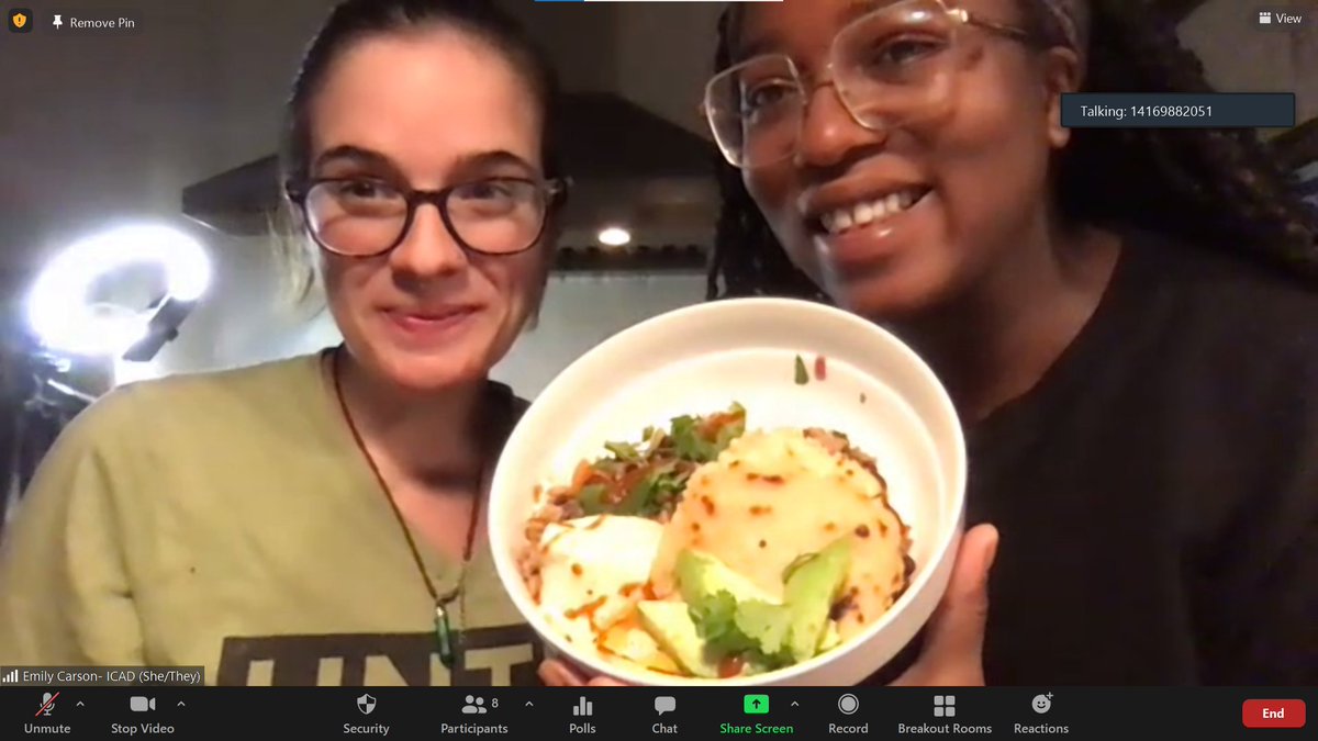harmony_cfc's tweet photo. The dynamic duo from #UpliftKitchen brought their amazing energy &experience to our #MindYourFood program this week. Your impact on BIPOC families across the GTA & beyond is inspiring! Also, Gallo Pinto is magical.
#virtualcooking #mutualaid #caremongering #grassroots https://t.co/T8Tt1Yhex9