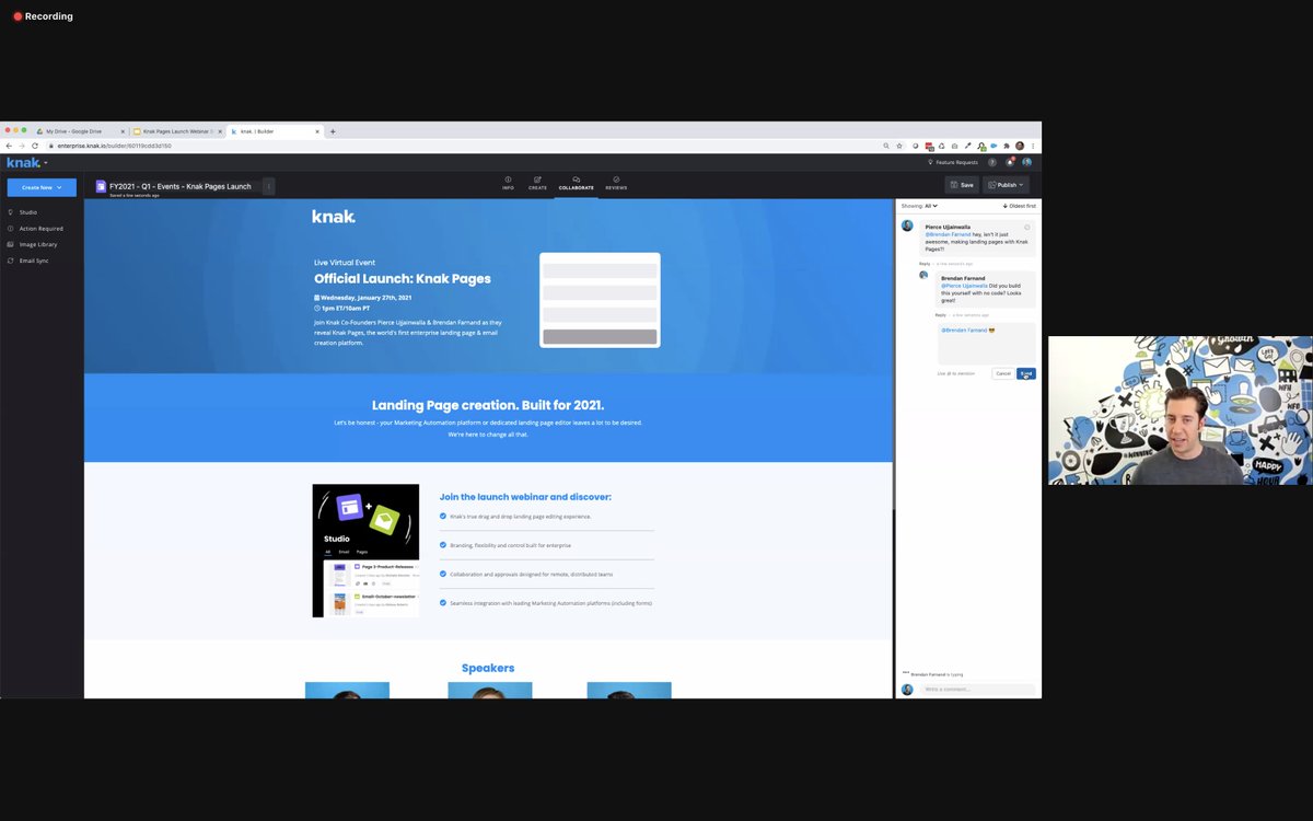 Our Co-Founder &amp; CEO <a href="/marketing_101/">Pierce Ujjainwalla</a> shares just how easy it is to build, collaborate, approve, and sync a landing page w/ #KnakPages

➡️Zero coding required
➡️Branding, flexibility, &amp; control built for enterprise
➡️Real-time collaboration &amp; approvals
➡️Integration with MAPs