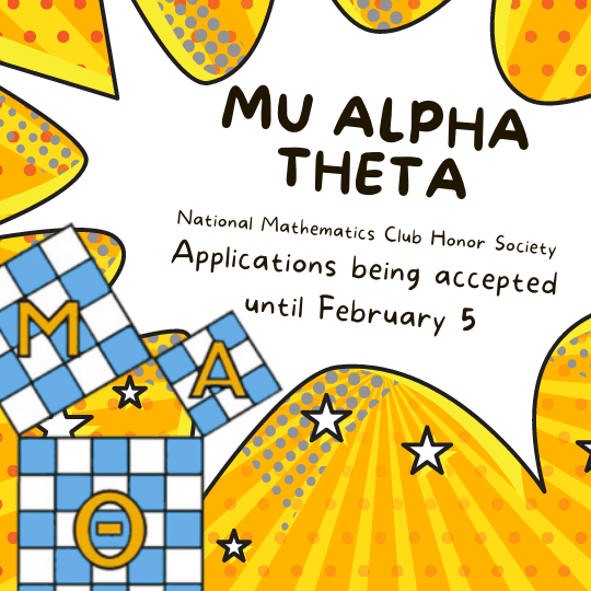 SHHSEagles's tweet image. Mu Alpha Theta applications open today. Apply for this National Mathematics Club Honor Society today. The application is available through Schoology. #WeSOARhigher because #WeSolveProblems