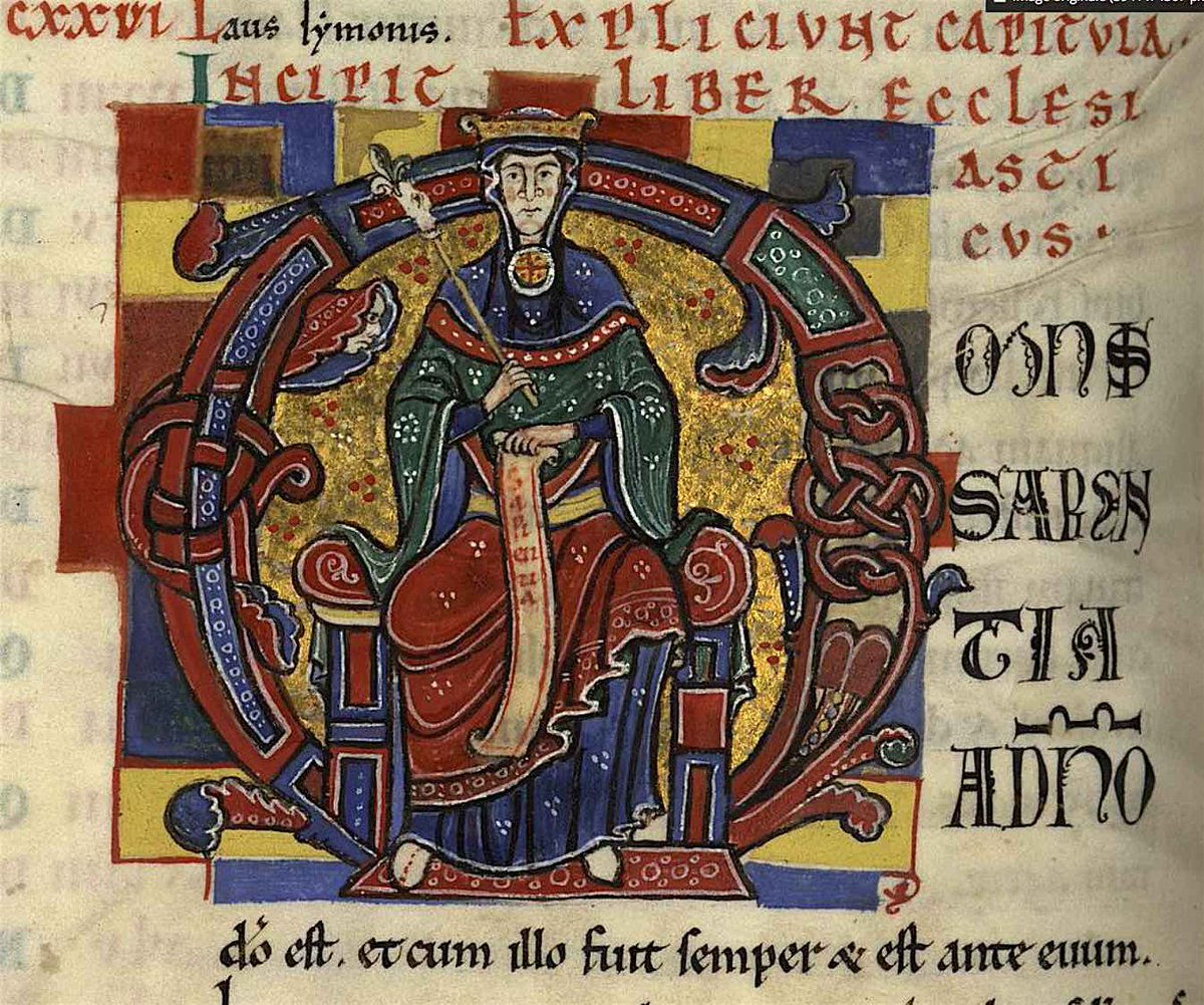 InterlaceKnots's tweet photo. OMNIS SAPIENTIA a Domino Deo est/All wisdom comes from the Lord God: strong knots, deep colors, gold hold &amp; join upper/lower O together; Sirach aka Wisdom/ Ecclesiasticus 1:1 - Dijon Abbaye Saint-Bénigne Bible ca 1125-1150 Dijon BM Ms 0002 f308v [621/1018] https://t.co/2zImXm8TTQ https://t.co/ZjNnX1LiVX